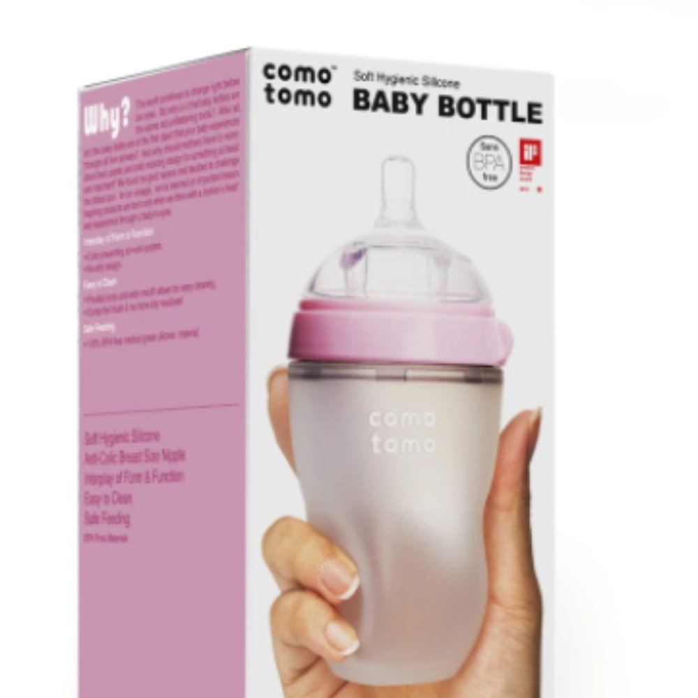 Comotomo Silicone Bottle 8-Oz - Pink
